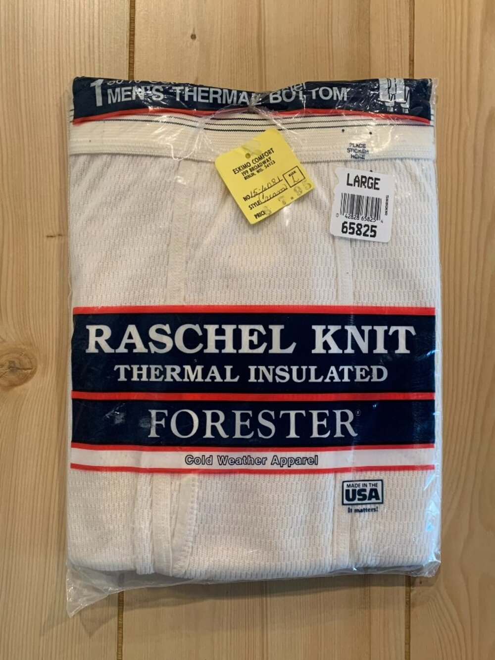 Vintage 90s Springfoot Forester Raschel Knit Thermal Insulated Underwear NIP L